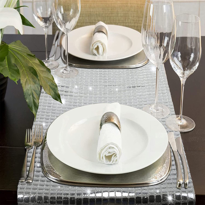Shiny Mirror Gold/Silver Foil  - Table Runner Sequin avis et prix