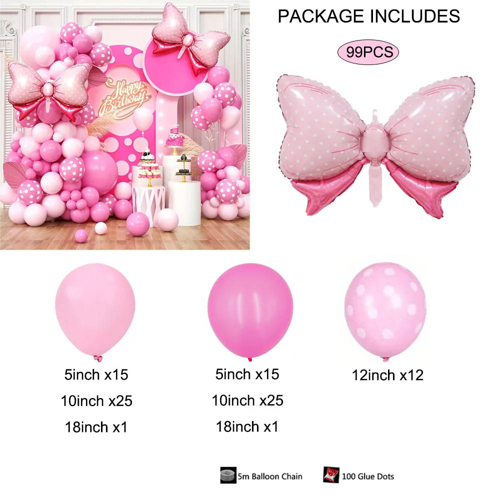 99pcs Pink Bow Minnie Foil Bal - Wedding Supply Kit avis et prix