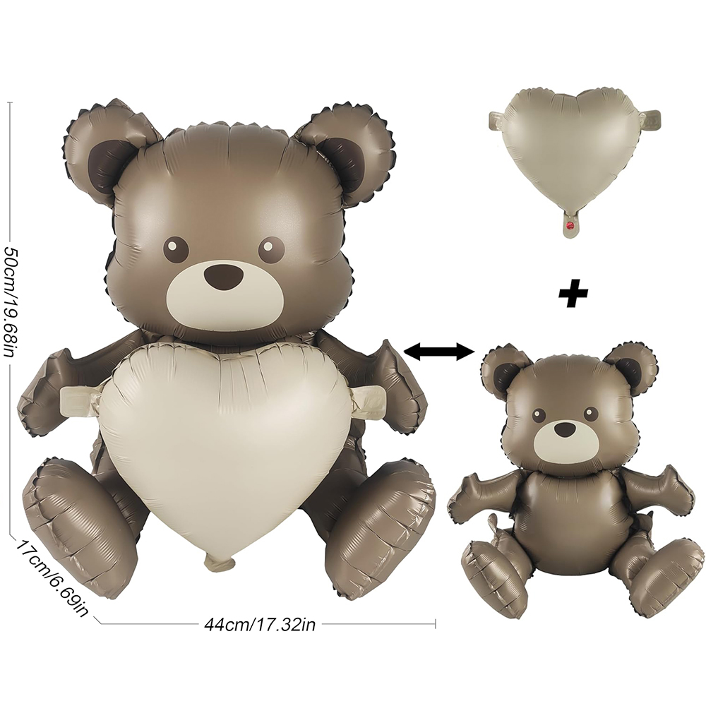 Big Matte Brown Bear Foil Ball - Confetti Balloon Set avis et prix
