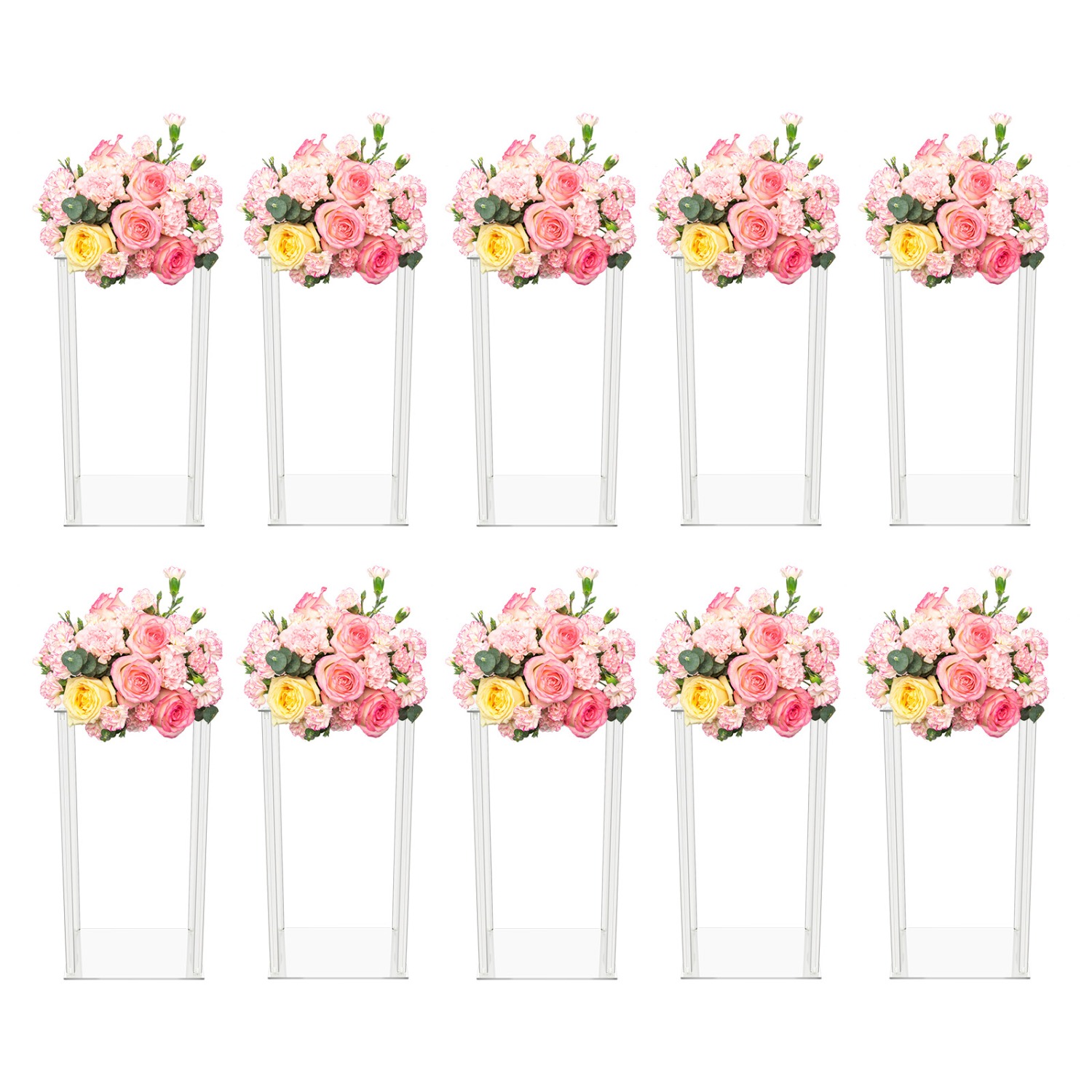 10Pcs Clear Flower Vase for Ce - Centerpiece Vase Tall avis et prix