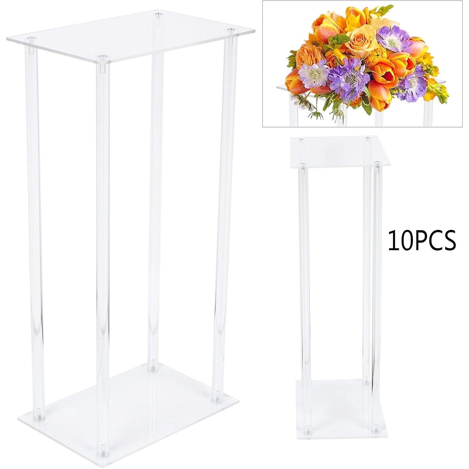 10Pcs Clear Flower Vase for Ce - Centerpiece Vase Tall avis et prix