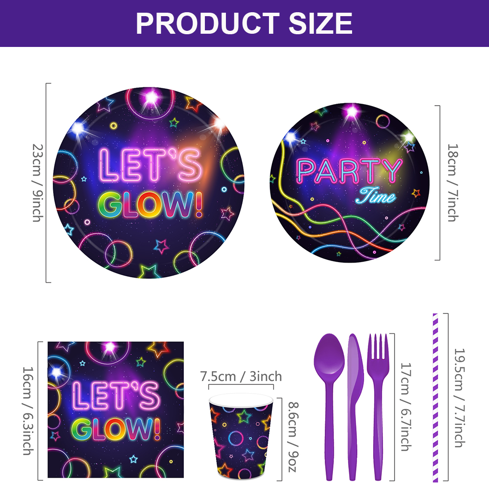 Glow Party Tablecloth Napkins  - Confetti Balloon Set avis et prix