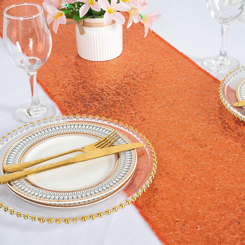 Orange Sequin Table Runner for - Table Runner Sequin avis et prix