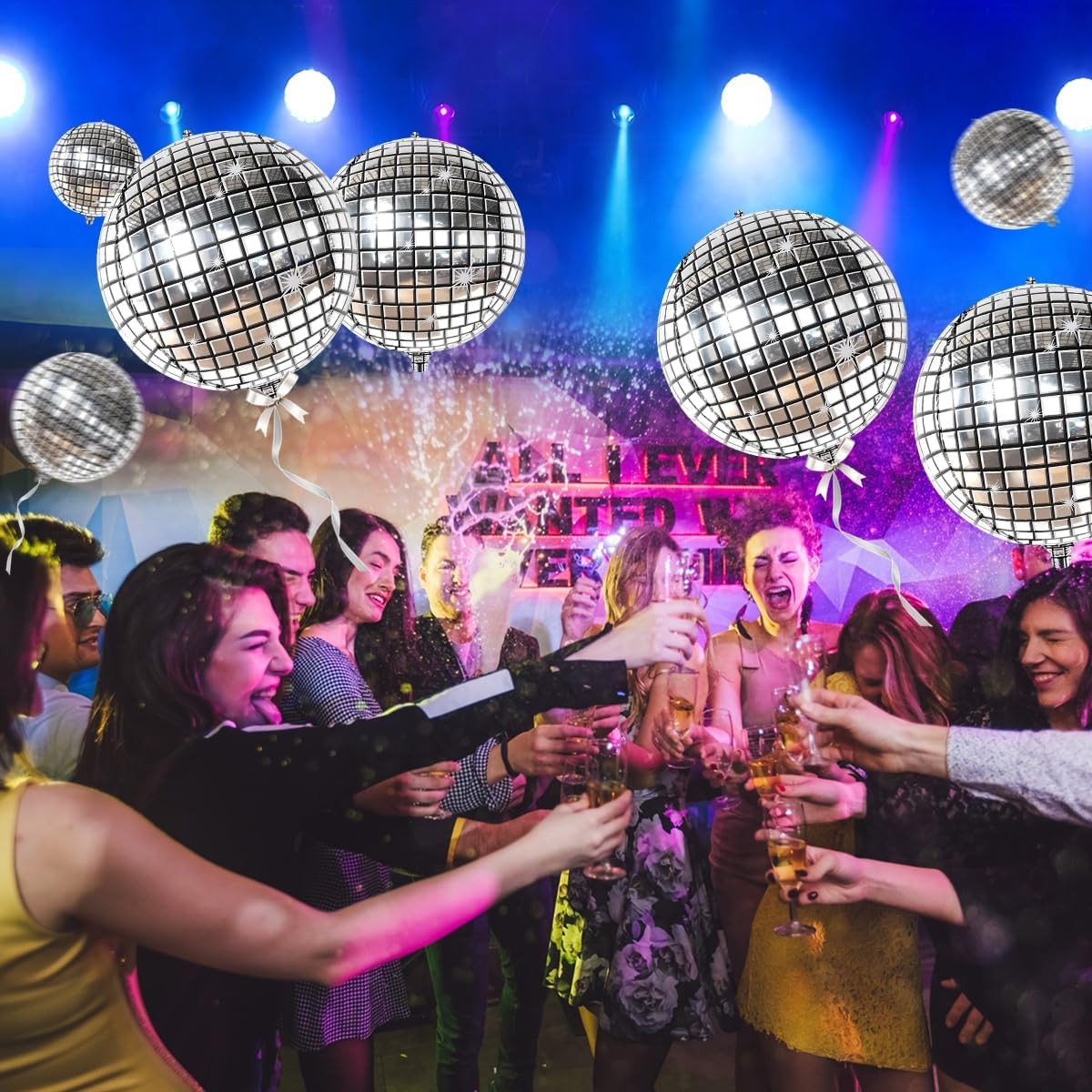 22 Inch 4D Silver Disco Ball B - Confetti Balloon Set avis et prix