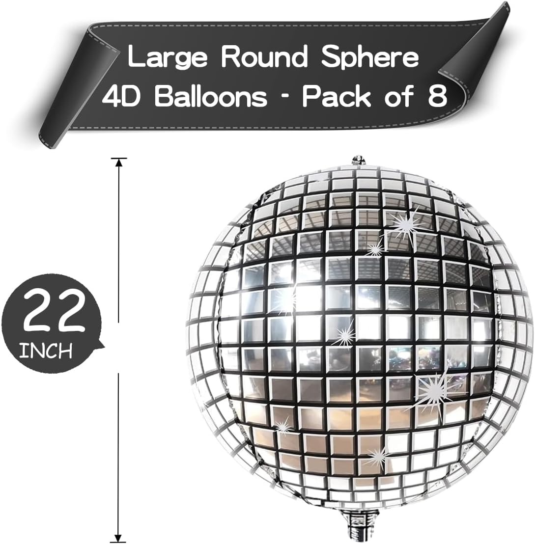 22 Inch 4D Silver Disco Ball B - Confetti Balloon Set avis et prix