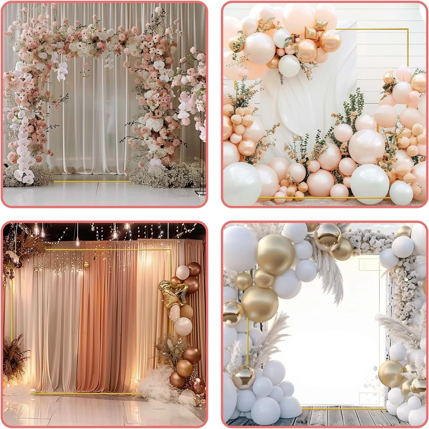 Gold Wedding Arches Square Bac - Confetti Balloon Set avis et prix