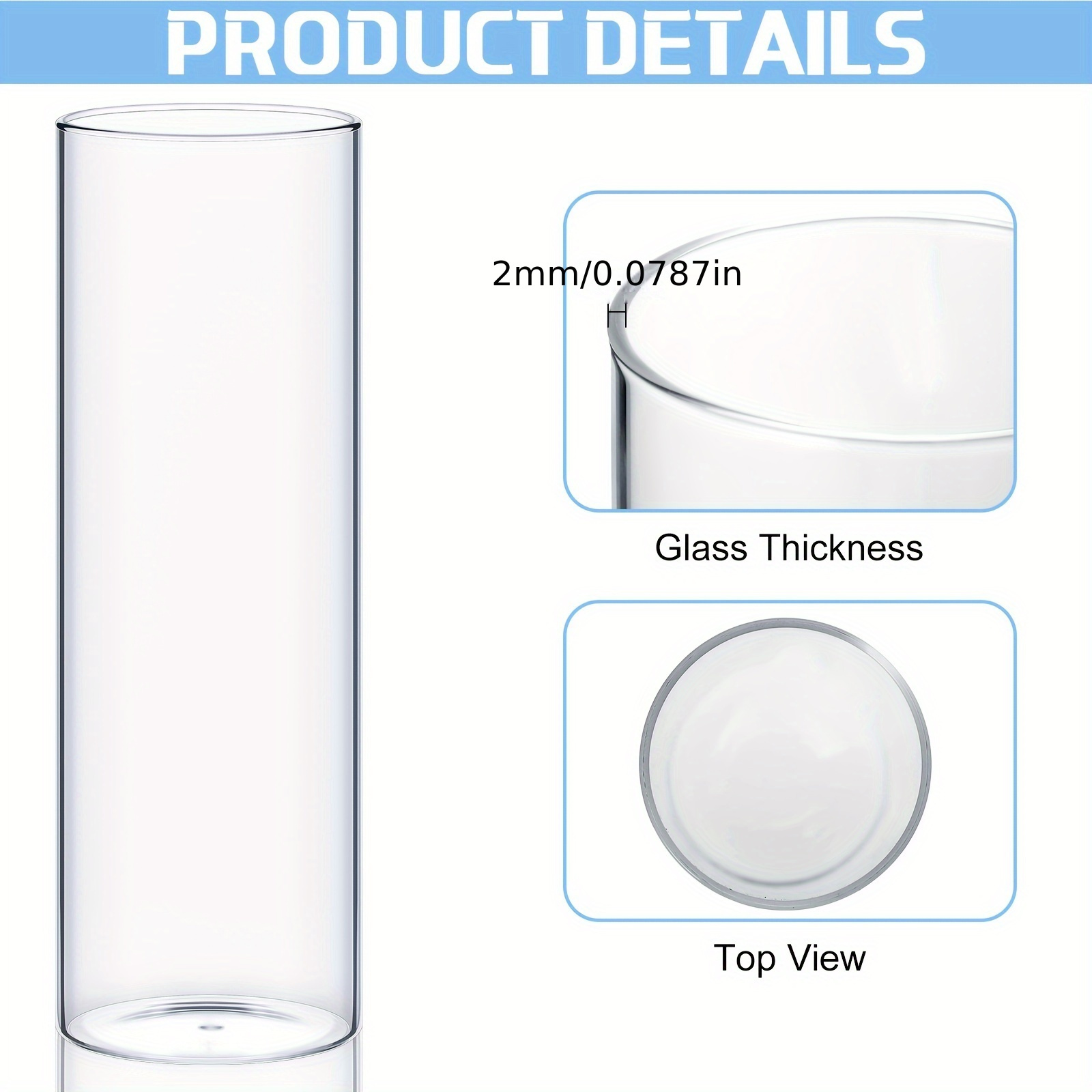 36pcs Clear Glass Cylinder Vas - Centerpiece Vase Tall avis et prix