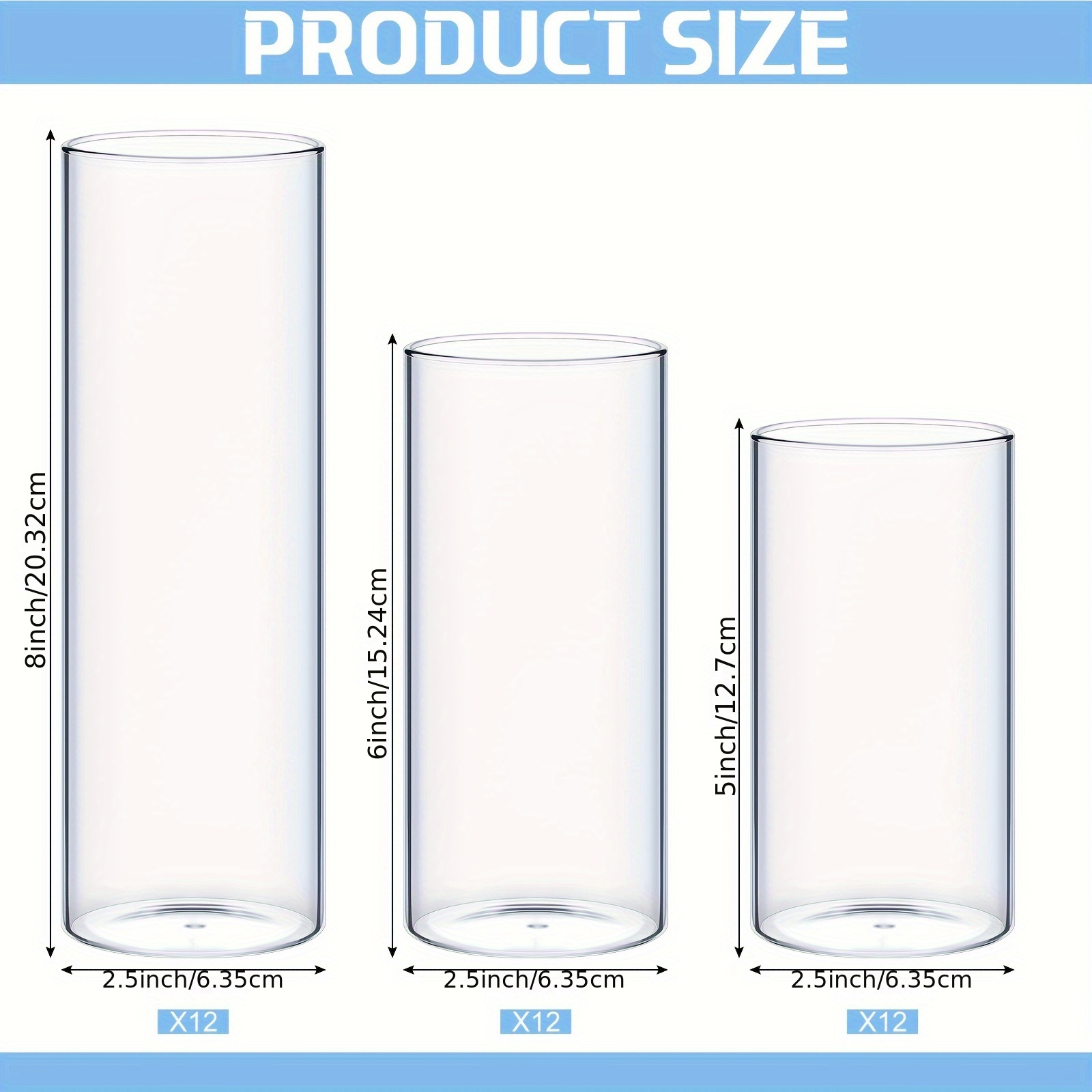 36pcs Clear Glass Cylinder Vas - Centerpiece Vase Tall avis et prix